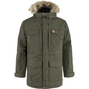 Fjallraven Olive Green Parka with Faux Fur Trim